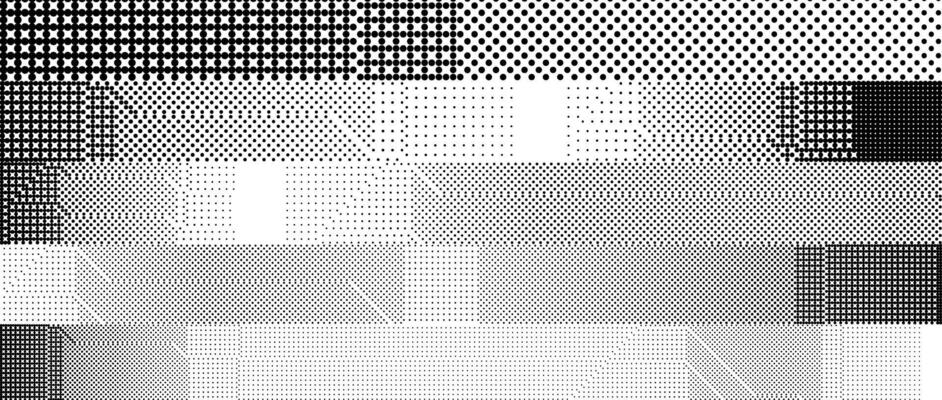 Glitchy pixelated striped pattern. Bitmap noise stripe texture. Halftone glitch grunge overlay. Dotted distorted gradient wallpaper for banner, poster, flyer, print, brochure. Dither background