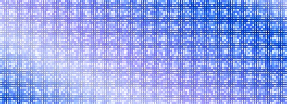 Sparkling blue disco party pattern background. Iridescent sequin mosaic texture. Abstract shining halftone wallpaper. Pop up comic glowing glitter backdrop. Retro design template vector