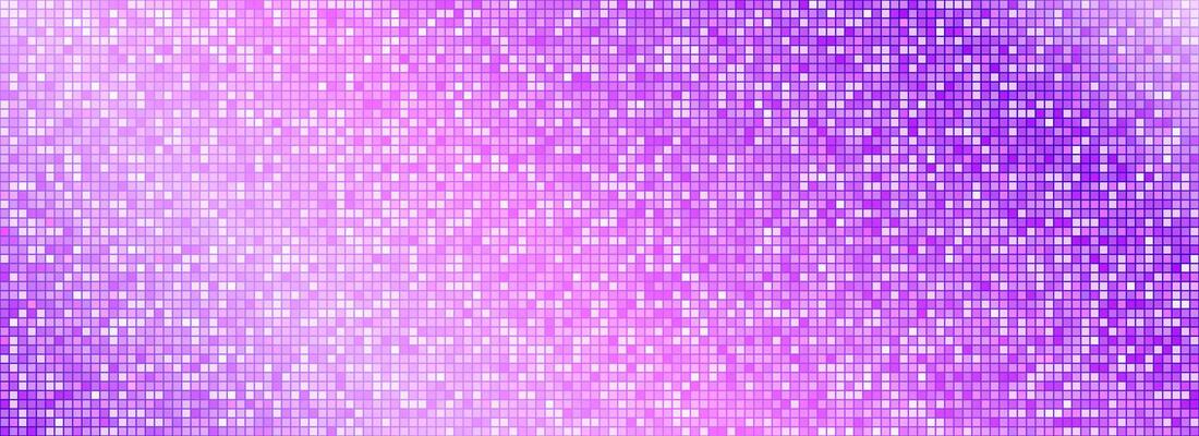 Purple blue disco party pattern background. Iridescent sequin mosaic texture. Abstract shining halftone wallpaper. Pop up comic sparkling glitter backdrop. Retro design template