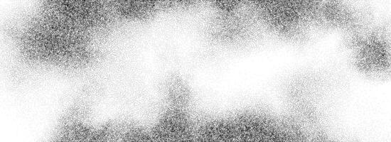 Smoke cloud stipple gradient texture. Grunge fluid fume grain background. Gritty noise fog dotwork wallpaper. Black and white dots, speckles, sand particles or granules overlay. vector