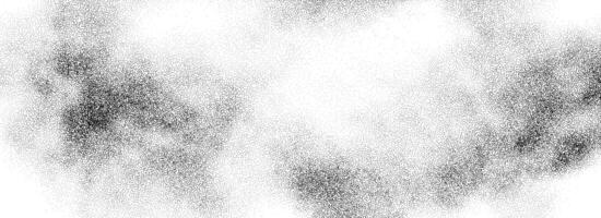 Stippled smoke cloud gradient texture. Grunge fluid sand grain background. Gritty noise wavy fog dot work wallpaper. Black dots, speckles, particles or granules backdrop overlay vector