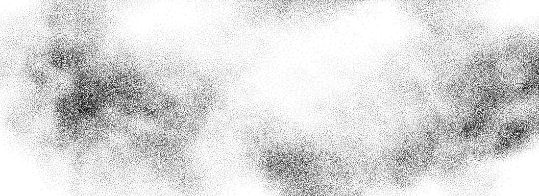 Stippled smoke cloud gradient texture. Grunge fluid sand grain background. Gritty noise wavy fog dot work wallpaper. Black dots, speckles, particles or granules backdrop overlay