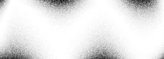 Black stippled wavy gradient texture. Grunge dotted noise background. Gritty splattered sand halftone overlay. Distressed sprayed dot work grain with specks, dust, dots, speckles, particles vector