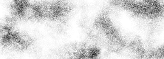Stippled smoke cloud gradient texture. Grunge fluid fume grain background. Gritty noise fog dot work wallpaper. Black and white dots, speckles, sand particles or granules backdrop overlay. vector