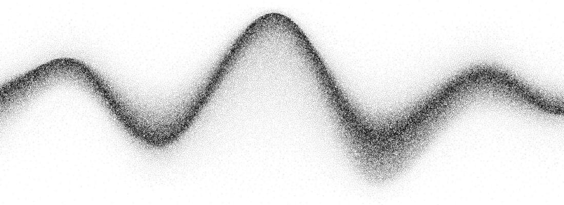 Grain gradient wave texture. Black stipple flow line background. Dotted undulate sandy backdrop with speckles, particles, granules. Grunge noise dot work wallpaper for banner, poster, overlay.