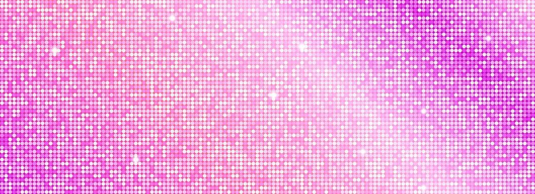 Shining pink purple disco party pattern background. Iridescent sequin mosaic texture. Abstract sparkling halftone wallpaper. Pop up comic glowing glitter backdrop. Retro design template
