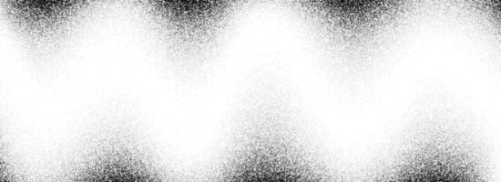 Black stippled wavy gradient texture. Grunge dotted noise background. Gritty scattered sand halftone overlay. Distressed sprayed dot work grain with specks, dust, dots, speckles, particles vector
