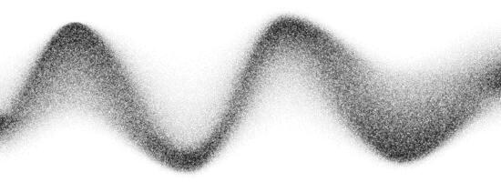 Grain wave gradient texture. Black stipple flow line background. Dotted undulate sand backdrop with speckles, particles, granules. Grunge noise dot work wallpaper for banner, poster, brochure vector