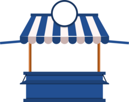 Illustration of Empty Stall Street Food with Round Signboard png