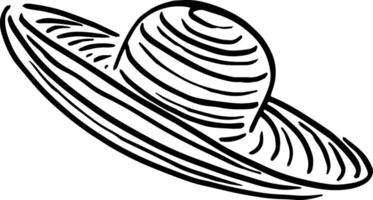 Freehand Summer Hat Sketch for Apparel Labels vector