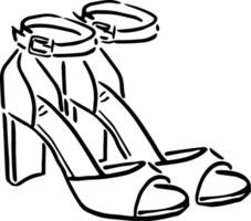 High Heel Shoes Sketch for Summer Fashion Labels vector