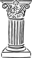 Classic Greek Column Sketch for Elegant Product Labeling vector