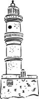 Whimsical Lighthouse Sketch for Coastal Decor Labels vector