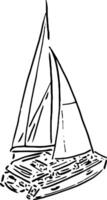 Simple Boat Sketch for Sea-Themed Product Branding vector