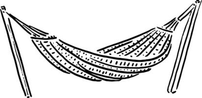 Freehand Hammock Sketch for Tropical Print Use vector