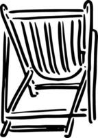 Stylized Beach Lounger Sketch for Relaxation Product Label vector