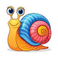 Funny Cartoon Snail Character, Cute Snail Colorful Mascot vector