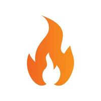 Flat Design Fire Symbol with Red Orange Gradient Color vector