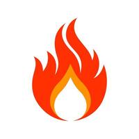 Flat Fire Logo Design with Bold Red and Orange Shapes vector