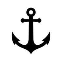 Anchor Symbol, Nautical Theme Black Silhouette. vector