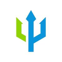 Trident Design with Blue and Green Colors vector