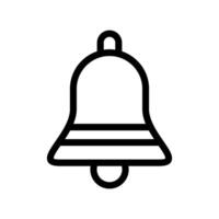 Black Line Icon of a Ringing Bell vector