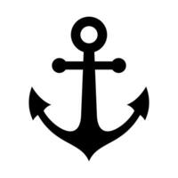 Classic Black Anchor Symbol, Nautical Icon Design vector