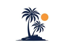 Palm Trees and Sunset vector