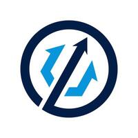 Trident Design in Circle Shape with Blue Color vector