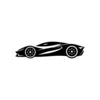 Stylish Racing Car Silhouette in Side View vector