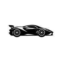 Black Silhouette of A Sleek Sports Car with Aerodynamic Design vector