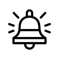 Black Line Notification Bell Icon vector