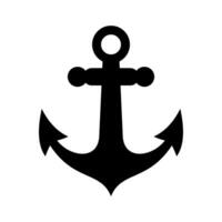 Anchor Black Silhouette Icon, Nautical Symbols Theme. vector