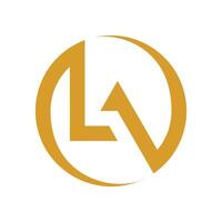 Combination of Initial Letters L and A with Gold Color vector