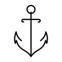 Simple Line Art Nautical Anchor Icon vector