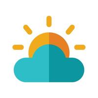 Sun and clouds in cute style vector