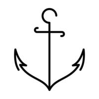 Anchor Icon Illustration Nautical Symbol Line Art vector