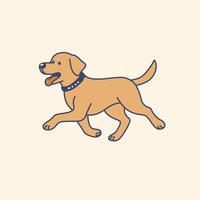 A Happy Running Labrador illustration vector