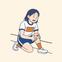 Injured student Girl on Track vector