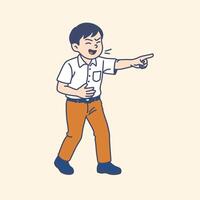 A boy Student Mocking Other students vector