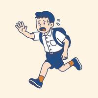 A Student Chasing a Bus vector