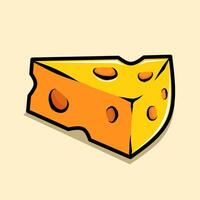 Cheese slice illustration in bold cartoon style, perfect for food menus or snack illustrations vector