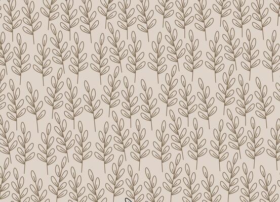 Seamless minimal leaf pattern with organic oval brown leaves on beige background for eco fabric print wallpaper and natural packaging design