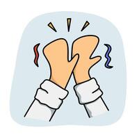 High five gestur, cartoon celebration illustration for teamwork and success project vector