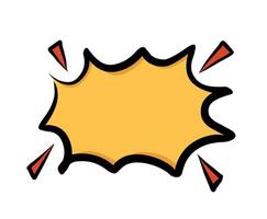 Comic style explosion bubble icon in bold yellow and red, perfect for pop art and action graphics vector