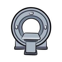 MRI scanner illustration showing a medical imaging machine used in hospital diagnostics in cartoon style vector