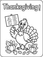 24 Bold and Easy Thanks giving for coloring pages vector
