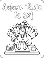 16 Bold and Easy Thanksgiving for coloring pages vector