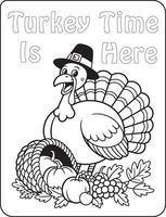 10 Bold and Easy Thanks giving for coloring pages vector