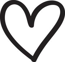 Simple hand drawn black heart shape icon on a white background vector